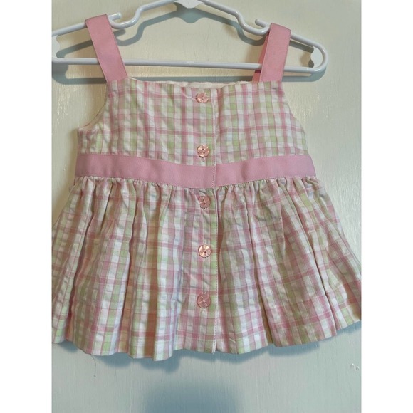 Lydia Jane sleeveless, pink checkered tunic. Size 24mo. - Picture 2 of 4